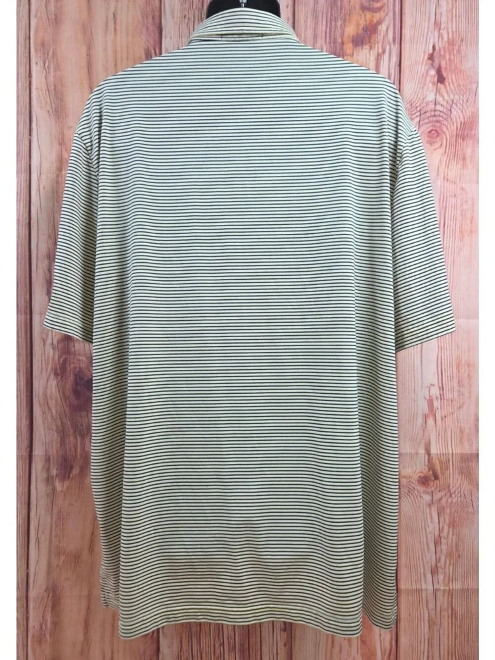 RLX Ralph Lauren Mens Beige & Navy Striped Polo XXL